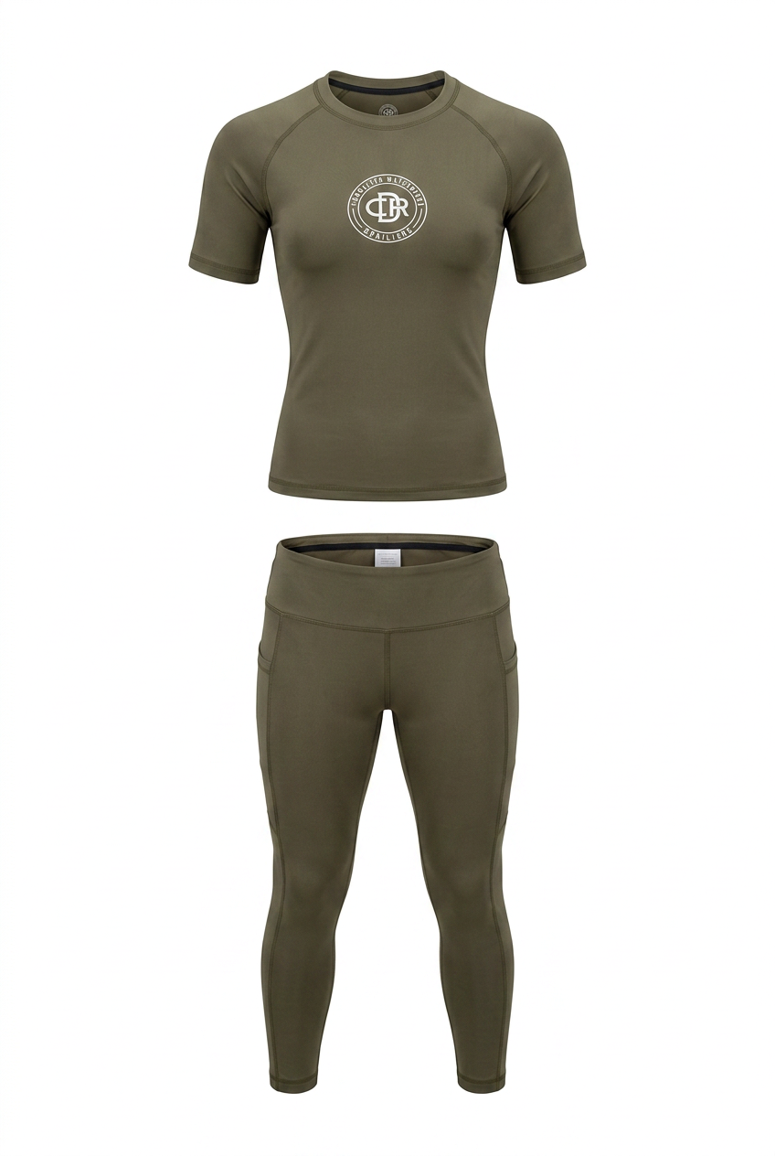 CDR Army Green Two-Piece Performance Yoga Set