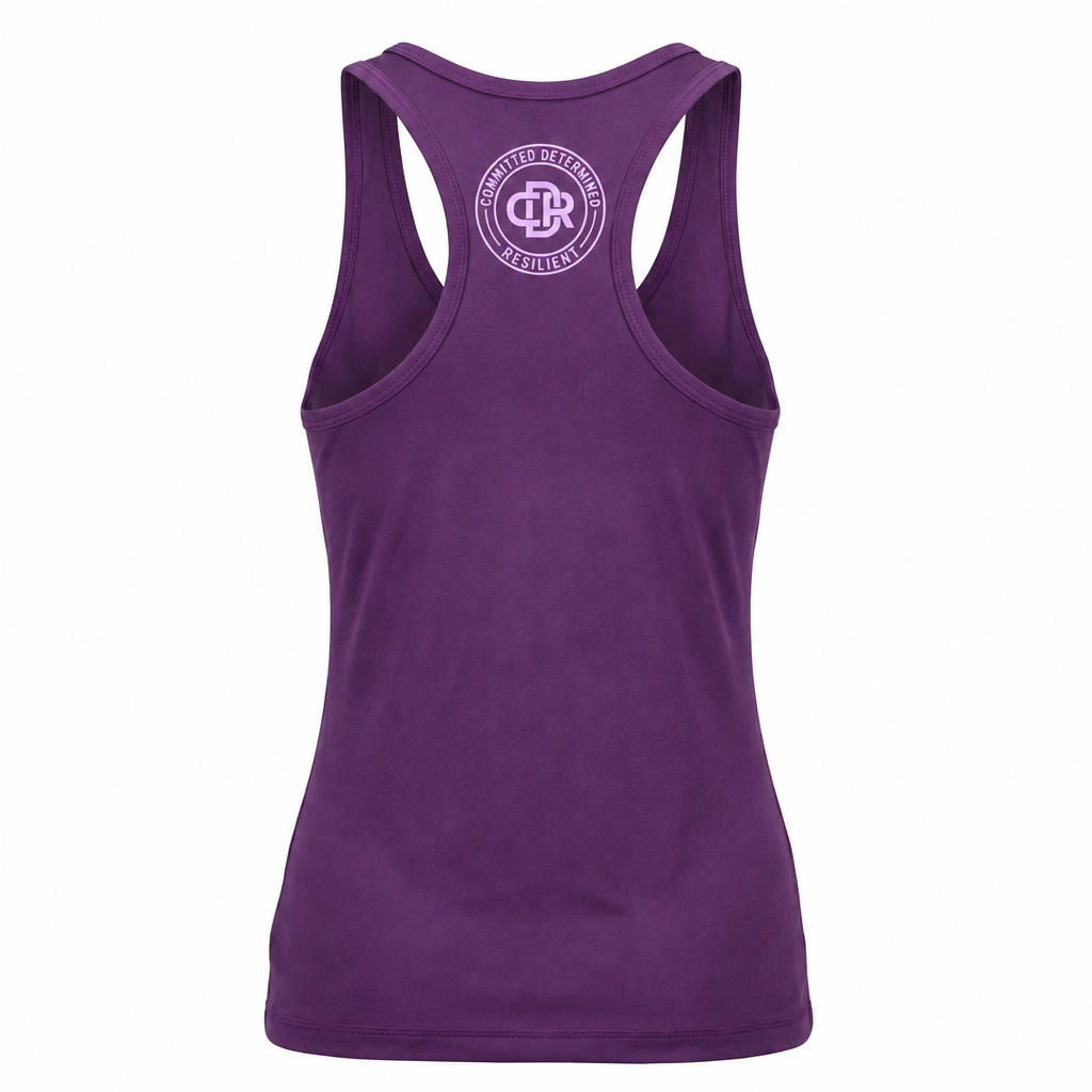 CDR Deep Purple Two-Piece Performance Racer Back Yoga Set with Lavender logo!