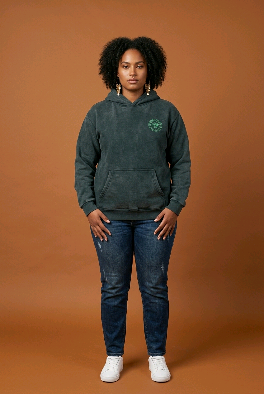 CDR Oversized Sun‑Dried Hoodie "Gremlin Green"