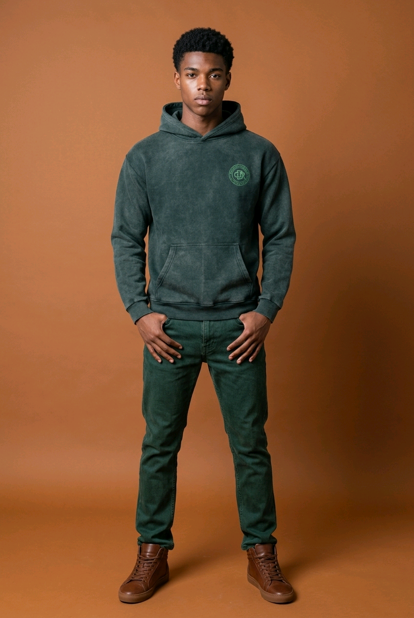 CDR Oversized Sun‑Dried Hoodie "Gremlin Green"