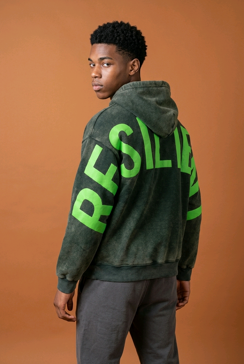 CDR Oversized Sun‑Dried Hoodie "Gremlin Green"