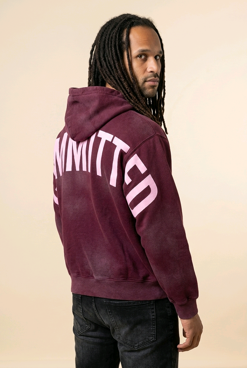 CDR Oversized Sun‑Dried Hoodie "Red Wine"