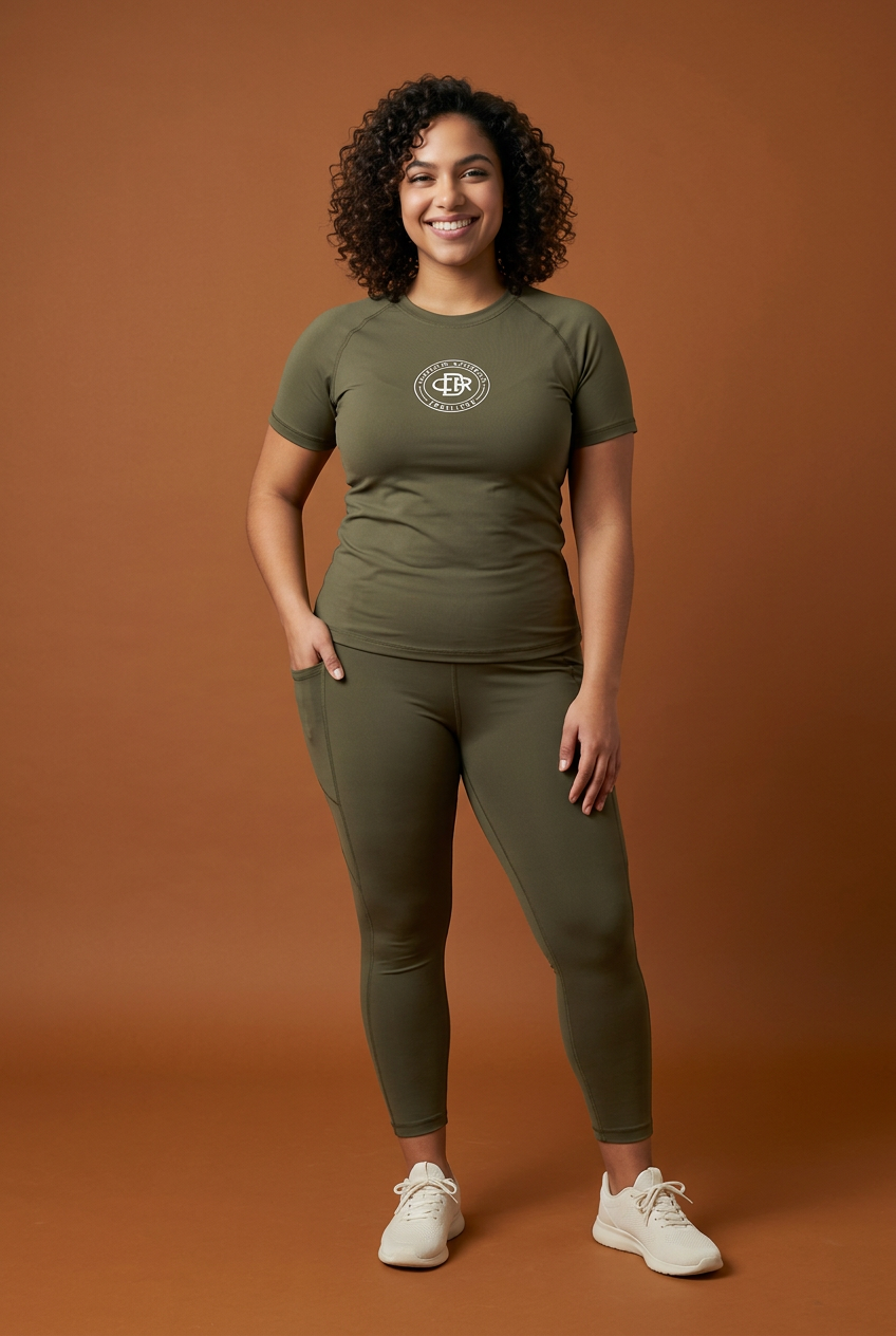 CDR Army Green Two-Piece Performance Yoga Set